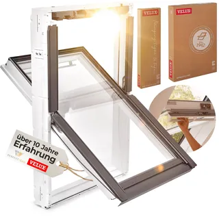 VELUX Kunststoff Dachfenster "Energie Technology" mit 3-fach Verglasung inkl. Eindeckrahmen und gratis Rollo (55 x 78 (CK02))