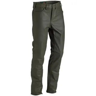 La Chasse Strapazier-Lederhose aus Büffelleder für Damen und Herren Trachtenhose Büffellederhose Jagdlederhose (106, Grün (Oliv)) - 106