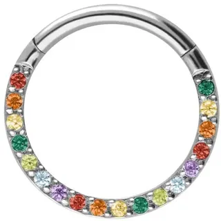 PIERCINGLINE Titan Segmentring Clicker EINGEFASSTE KRISTALLE