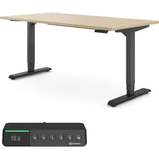 Ergotopia Desktopia Pro X elektrisch höhenverstellbarer Schreibtisch ergonomischer Bürotisch, 9 Speicherplätze & smarte Rem... - Schwarz,