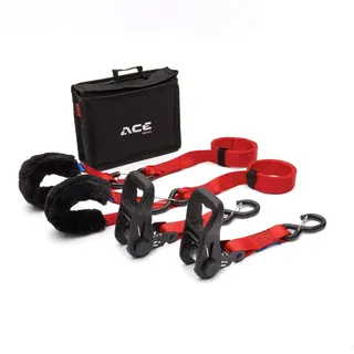ACEBIKES Premium Deluxe Spanngurtset Schwarz-Rot
