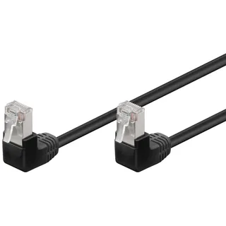 goobay 96078 CAT 5e Patchkabel 2x 90° gewinkelt, F/UTP, Schwarz