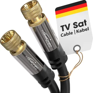 KabelDirekt – SAT Kabel, Koaxialkabel Internet, Satellitenkabel – TV Kabel/Fernsehkabel mit F-Stecker, bruchfestem Metallstecker und mehrfach geschirmt – 7,5 m (für Radio, DVB-T2, DVB-C, DVB-S2)