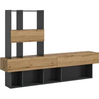 xonox.home Wohnwand Lennox grau Nachbildung 210 x 147 x 38 cm