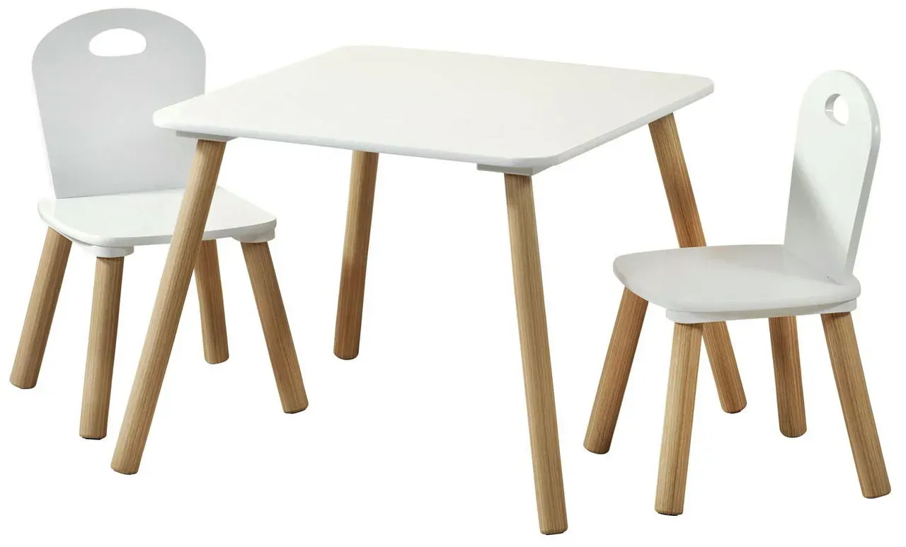 Kesper Kindertisch mit 2 Stühlen weiß - B/H/T ca. 56,00x55,00x45,00