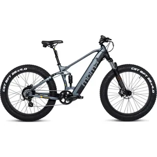 Elektrische MTB. FATBIKE 26"PRO. Ausgestattet Full SHIMANO. 8 Gänge kohlengrau|kohlengrau|SCHWARZ 26"