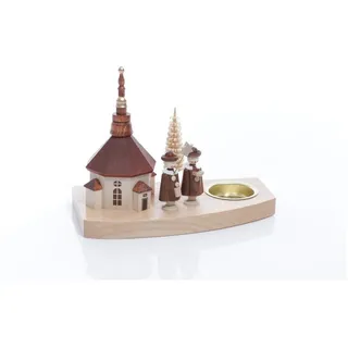 Rudolphs Schatzkiste Teelichthalter Kirche BxHxT ca 17x13x9 cm NEU Teelicht Kerzenhalter Gotteshaus Seiffen Erzgebirge Kurrendefiguren Sternsänger Weihnachten Winter Baum Ringelbaum