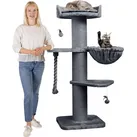 HAPPYPET Premium Kratzbaum Grosse Katzen Stabil 'Cooper' – 150 cm Großer Katzenbaum, Grau