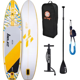 Zray E11 SUP gelb Kunststoff, Grafikmuster, Bootsförmig, 81x13x335 cm, unisex, Freizeit, Pools und Wasserspaß, Stand Up Paddle Board Komplettset mit Paddel Pumpe Transporttasche Sicherheitsleine