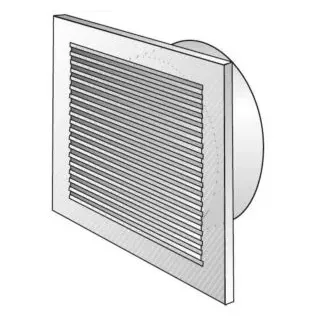 Helios Lüftungsgitter L-G 100 60301 DN 100 weiss, mit Anschlussstutzen