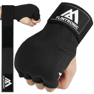 flintronic Gel Innenhandschuhe Boxen, Boxbandagen für MMA, Elastisch Boxbandagen mit 95cm Lang Handgelenkbandagen, Innenhandschuhe Boxen Box Bandagen für Boxen, MMA, Muay Thai, Kampfsport (Schwarz)