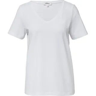 s.Oliver T-Shirt V-Ausschnitt Weiß 36