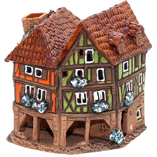 Dekohelden24 Keramik- Lichthaus - Fachwerkhaus - HandArt