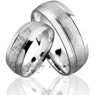Trauringe123 Trauring Hochzeitsringe Verlobungsringe Trauringe Eheringe Partnerringe aus 925er Silber mit Stein, J69-1 64