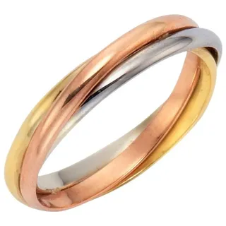 FIRETTI Fingerring "Schmuck Geschenk Gold 333 Damenring Goldring tricolor" Gr. 19, gold (gelbgoldfarben, weißgoldfarben, rotgoldfarben), Fingerringe, Damen, 19, Gelbgold 333-Rotgold 333-Weißgold 333, 4mm, Gelbgold 333, Rotgold 333, Weißgold 333