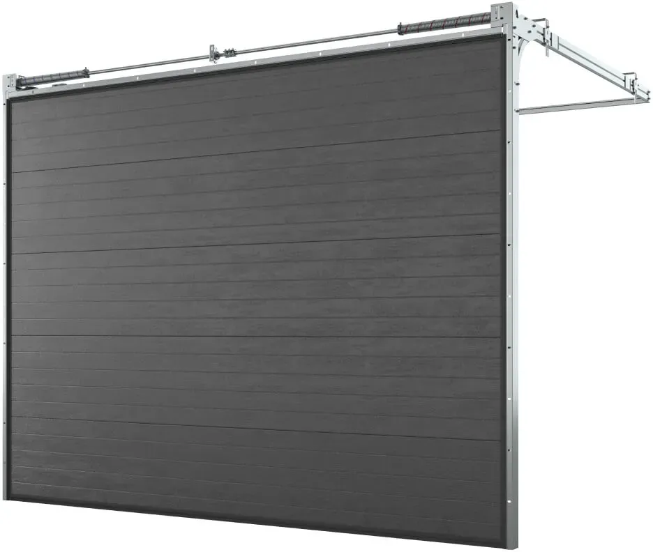 Garagentor 4 m breit, 3 m hoch, Sektionaltor Typ Comfort, Anthrazitgrau ähnlich RAL 7016, Woodgrain, Kleinsicke, ohne Antrieb, nach Maß