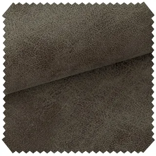 novely® Stoff exquisit ETERNITY Vintage Antiklederoptik Möbelstoff, Velours-Kunstleder, Schwer Entzündbar, Meterware, 1lfm grau