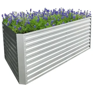 RS Trade RS Trade® Florenz XL Hochbeet L 180 cm x B 90 cm x H 90 cm Gemüsebeet Gartenbeet Kräuterbeet Anzuchtbeet Frühbeet Stahl-Wellblech Zink-Alu Metall witterungsbeständig