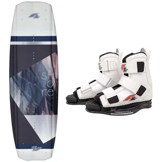 F2 Set Wakeboard Shore Braun 138cm mit Wakebindung Team Boot L/XL