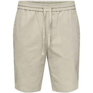 Only & Sons Shorts, Leinenanteil, Gummibund, für Herren, 261395 BEIGE, S