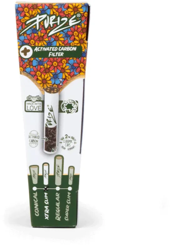 3 Stück XTRA Slim PreRolled Cones vorgedrehte mit Aktivkohlefilter Ø 5,9 mm