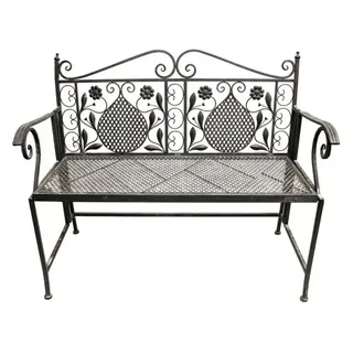 LINDER EXCLUSIV Antike Eisenbank 104 x 55 x 91 cm Grau
