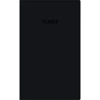 Zettler Taschenplaner 2026 9,5x16cm 64 Seiten schwarz Bürokalender Notizheft 1 Woche auf 1 Seite separates Adressheft faltbar