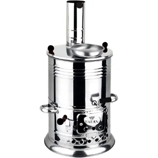 Hakan Tragbarer türkischer Samowar-Teekessel, Camping-Wasserkocher, Teekanne, Holz, Kohlen befeuerte Semaver-Teekanne, Warmwasserbereiter für Camping, Picknick, Jagd, Outdoor-Aktivitäten, schwarze