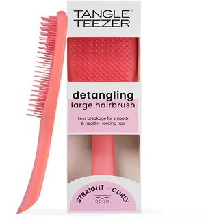 Tangle Teezer Large Ultimate Detangler Salmon Pink, Entwirr-Haarbürste groß, perfekt für langes, dickes, lockiges Haar, Haarbürste ohne Ziepen