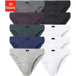 H.I.S. H.I.S Slip »Männer Unterhose«, (Packung, 10 St.), in unifarben, Gr. 6 (L), weiß, grau-meliert, blau, blau-grün, anthrazit, aubergine, schwarz, , 44661645-6