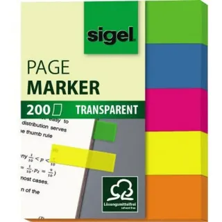 Sigel Haftmarker transparent Haftmarker farbsortiert 5x 40 Streifen