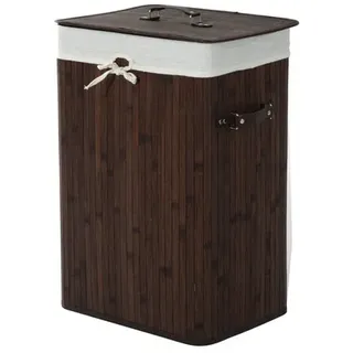 Homcom Wäschekorb mit Deckel 72L, Dunkelbraun