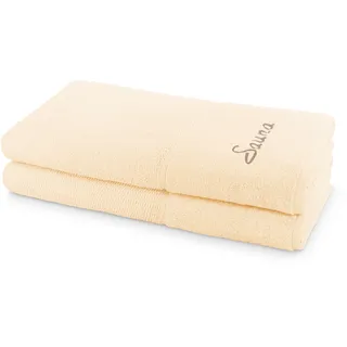 Frottana Sauna Set Pearl 2-TLG Handtücher - 2X 80x200 cm, 100% Baumwolle, Ivory