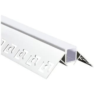 Energmix 2 Meter LED Eckprofil unterputz Schiene Kanal System für indirekte beleuchtung LED-Streifen Profil R