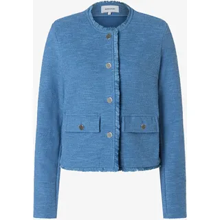 Jerseyjacke mit Fransenkante, blau