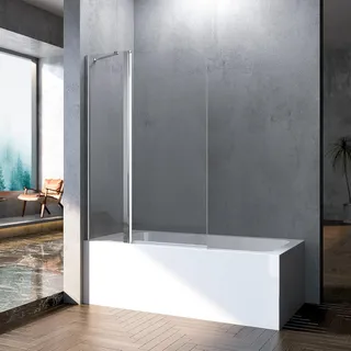 Duschwand Für Badewanne 90X140Cm Drehtür Duschtrennwand Badewannenaufsatz Duscha