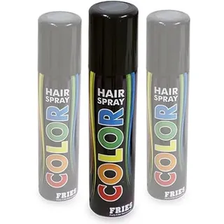 3x silbernes Haarspray im Sparpack! 3 Dosen silber zu je 100ml. Colorspray für Karneval, Fasching, Halloween und Party