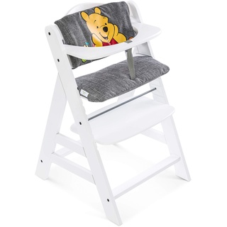 hauck Sitzkissen für Alpha+, Beta+ und Arketa Holzhochstühle Highchair Pad Deluxe, Einfache Befestigung mit Klettverschluss (Disney Pooh Grey)