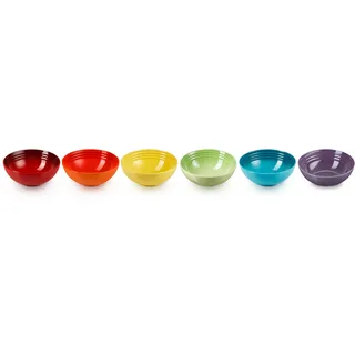 Le Creuset 6er-Set Müslischalen aus Steinzeug, Regenbogen,