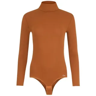 Evoni Body Langarmbody mit Hochkragen braun M(38)