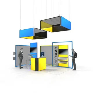 LED Messestand - Set Lina- MODULAP ONE  - Offener Messestand mit Multimedia-Inte...