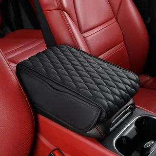 FASOHJ Auto Armlehne Sitz Box Matte, kompatibel mit SsangYong Rodius Rexton Kyron Tivoli, Auto Center Console Pad,1-Black