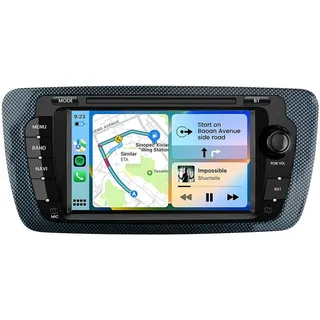 Hexinex Android 15 Carplay Autoradio für Seat Ibiza (2009-2013) 2GB+32GB, WiFi, 4-Kern, GPS Navi, BT, SWC, USB