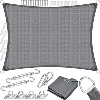 Kesser KESSER® Sonnensegel Sonnenschutz Windschutz HDPE Gewebe wasserabweisend & windabweisend 5-Fach quer vernäht robust & stabil Schattenspender Garten Balkon Terrasse