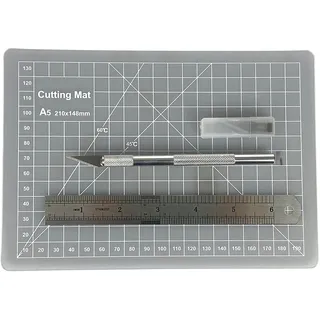 Peter Bausch GmbH & Co. KG PEBARO 17MAT - Cutter-Set, 8-teilig, mit Cutter-Messer, Lineal und Schneidematte