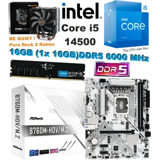 Aufrüst Kit Intel Core i5-14500 Asrock B760M-HDV/m2 16GB DDR5 5600MHz Win11 komp
