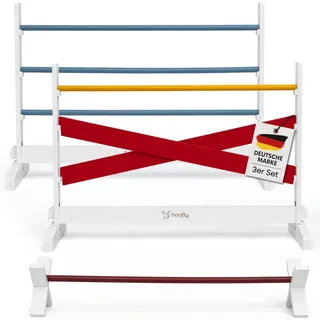 hoofly Hobby Horse Hindernisse Set – Holz Hürden Kinder zum Springen & Trainieren / Steckenpferd Cavaletti & Hobby Horsing Zubehör