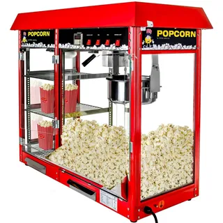 Royal Catering Popcornmaschine - 1700 W 5 kg/h - beheizte Auslage - rot -