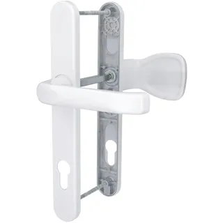 Alpertec Schmalrahmengarnitur Oval Drücker/Knopf Kunststoff weiß