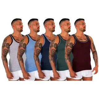 TEXEMP Unterhemd 4er Pack Herren Unterhemd Baumwolle Achselhemd Feinripp Shirt (4-St) Melange Tank-Top 6XL